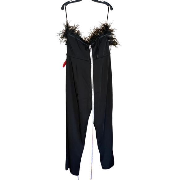 Mac Duggal NEW Size 14 68146 Black Feather Neck Sleeveless Strapless Jumpsuit - Picture 5 of 7